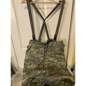 Overgarment Chemical Protective Camo Pant Sz M  Short Overall Suspenders Green‎